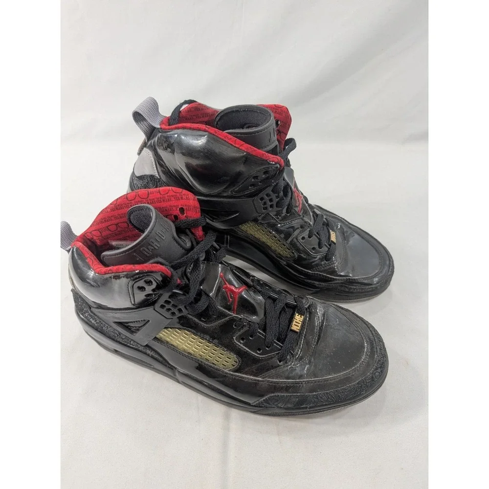 Air Jordan Spizike US 13 Men's Black Red Grey Patent  Nike Retro 315371 001 Used